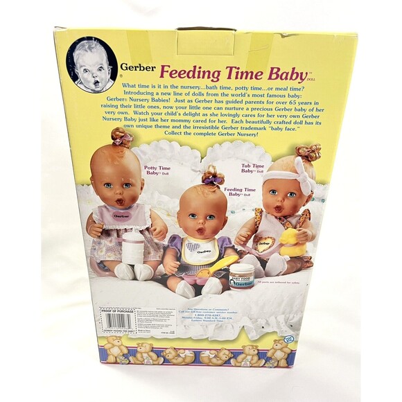 Vintage 2000 Gerber Feeding Time Baby Doll by Toy Biz New Factory Sealed - Picture 5 of 10